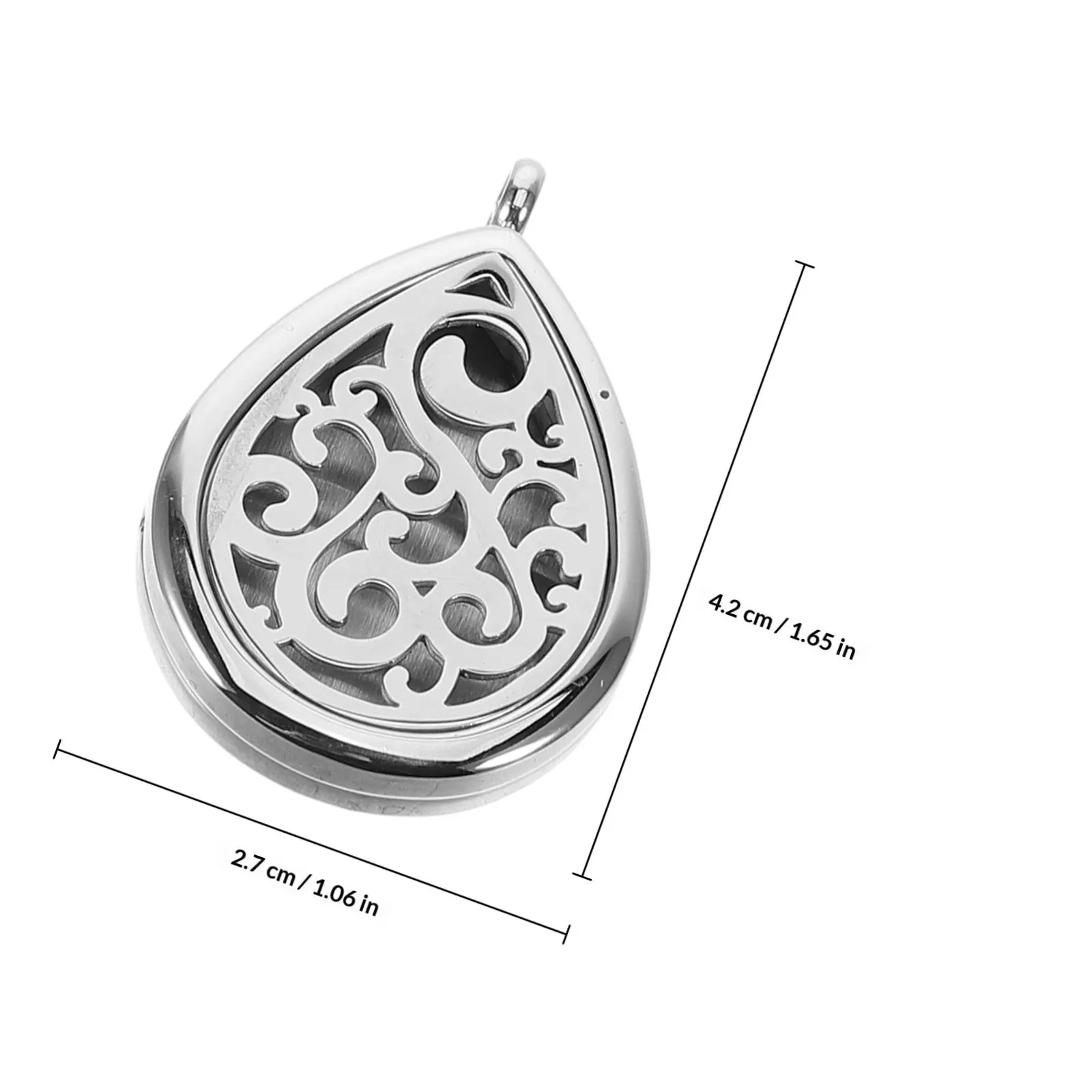 1Set Essential Oil Diffuser Necklace Stainless Steel Water Drop Pendant Hollow Teardrop Aromatherapy Jewelry Refillable Pads