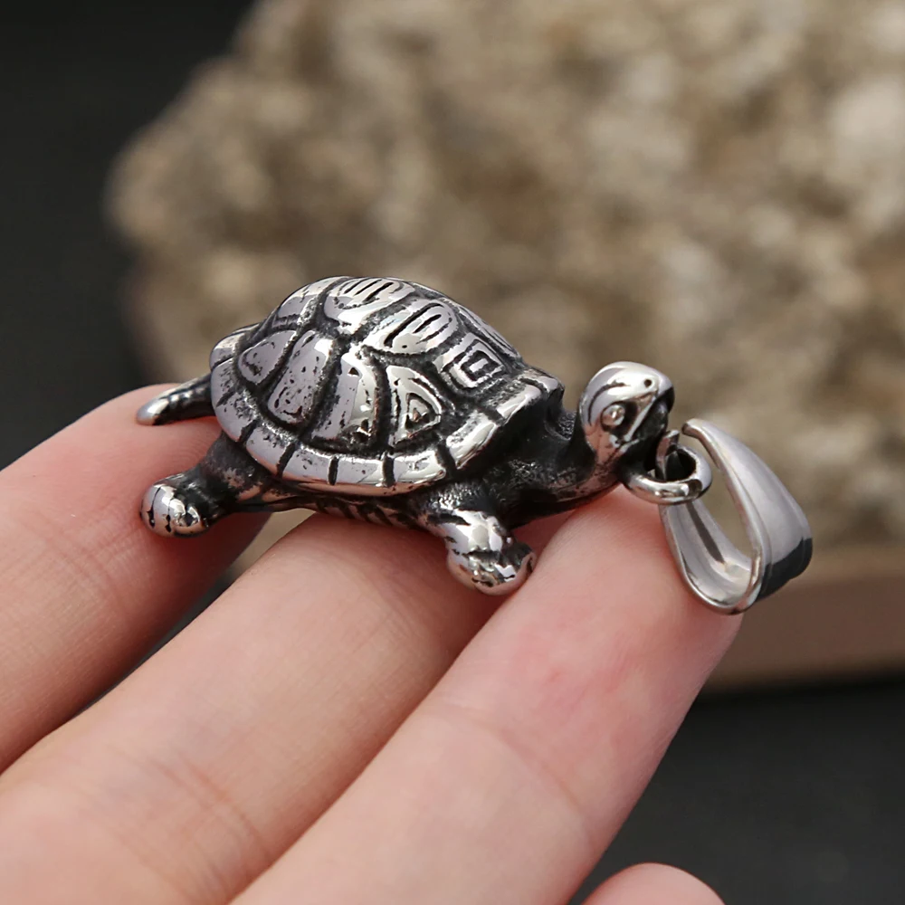 Fashion Creative Little Turtle Necklace for Men Women Stainless Steel Hip Hop Unique Animal Pendant Amulet Jewelry Dropshipping