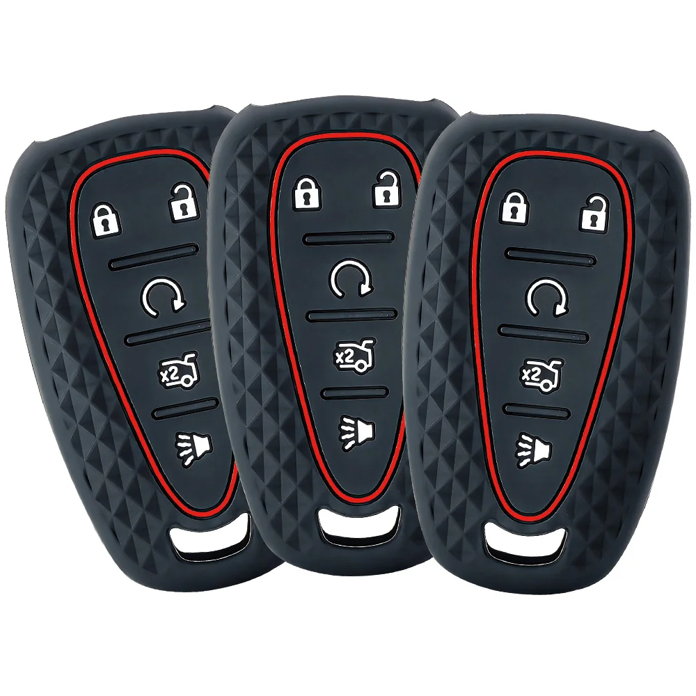 Hot sale Silicone Car Remote Key Case Holder Key Cover For Chevrolet Camaro Malibu Cruze Equinox Volt 5 Buttons Auto Accessorise