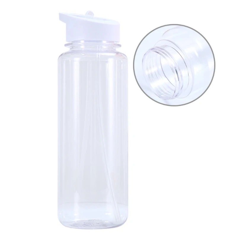 Convenient Plastic Water Bottle with Straw Functional Juice Bottle for Student