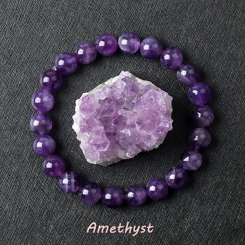 Geniune Amethyst Natur kristall Armband für Frauen Pulsera Amethust Armband aus echten Naturstein perlen Körper reinigung