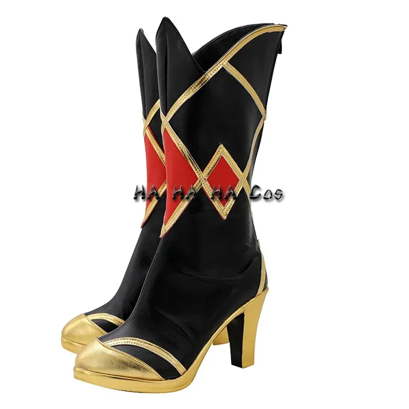 

wiwiwi 123Game Genshin Impact Rosaria Boots High Heel Shoes Halloween Carnival Party Cosplay Props For Women Men Custom