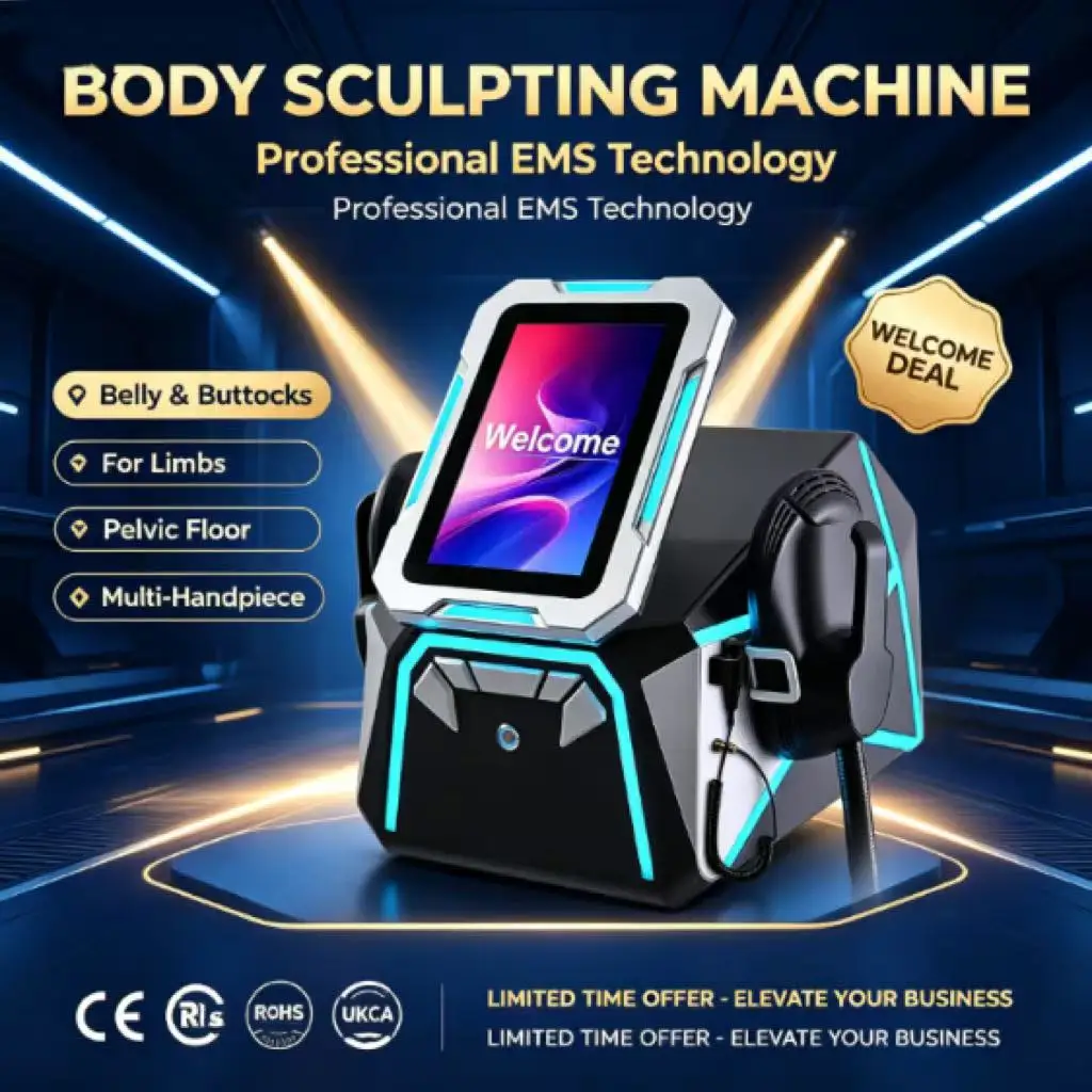 Mecavie HIEMT RF Body Sculpt Machine 15T 6500W 2 Handles Muscle Build Fat Burn Butt Lifting Pelvic Floor Training Salon Home Bea