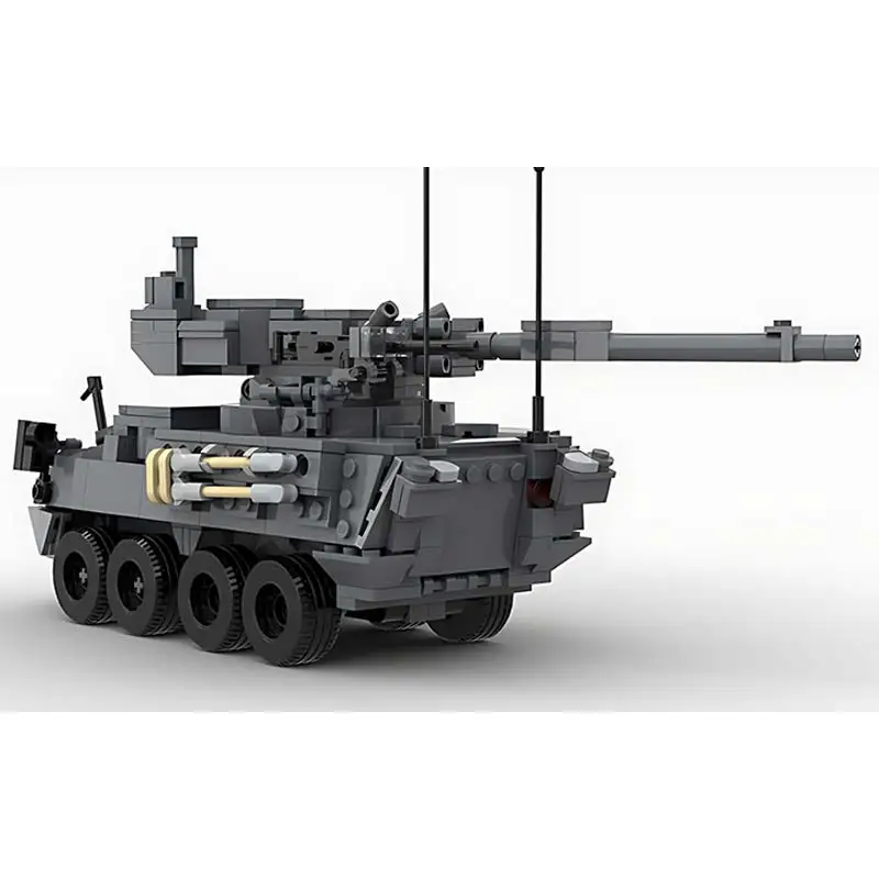 Military Battlefield Series M1128 Mobile Gun Vehicle Model Artillery blinded Equipment Building Blocks Set giocattolo per bambini Brick