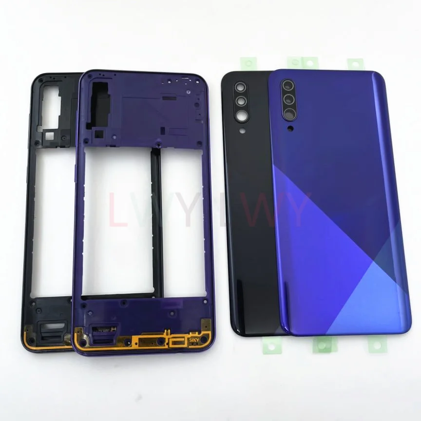 Full Housing Case For Samsung Galaxy A30s A307 Battery Back Cover + Middle Frame Rear Door Sticker Replace