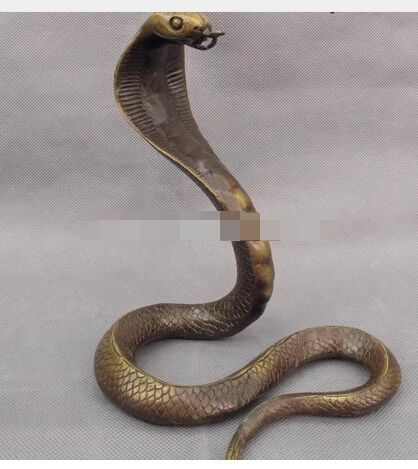 Copper Brass crafts decoration office lucky ornament Chinese Folk Copper Bronze Lucky Wealth Zodiac Snake Cobra Statue