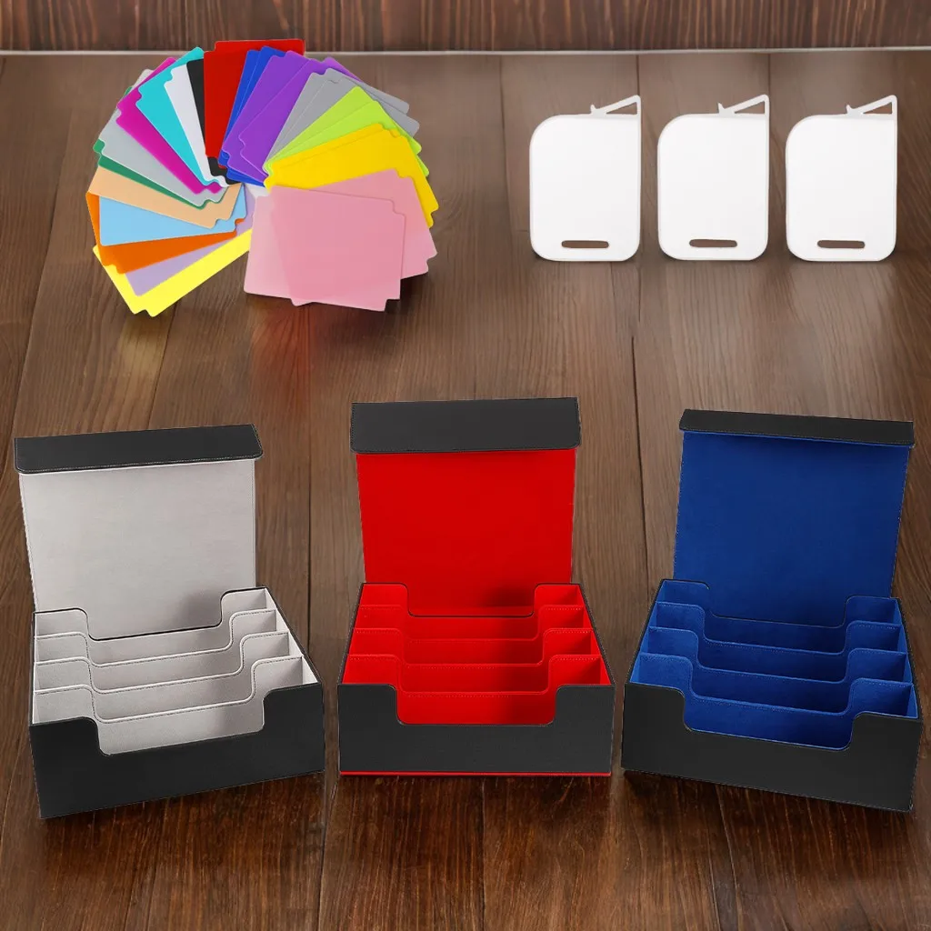 Karten-Aufbewahrungsbox mit mehreren Trennwänden, Argonomie-Kartendecks zur Organisation und Organisation Ihrer Strategiekartendecks