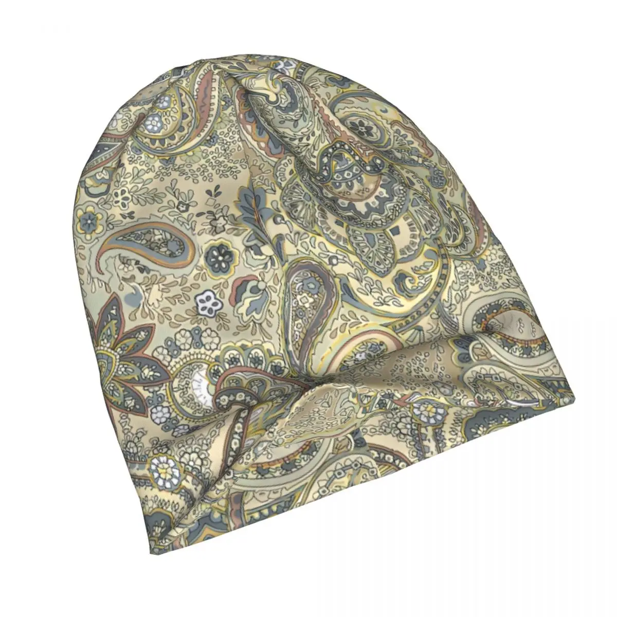 Bonnet Hats Paisley Style Men Women's Thin Hat Antique Illustration Damask Floral Paisley Autumn Spring Warm Cap Beanies Caps