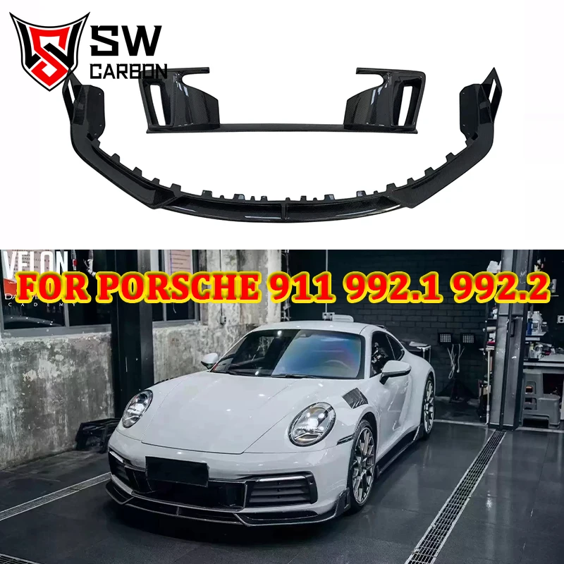 Carbon Fiber IMP Style Front Lip Grill for Porsche Carrera 911 992 992.1 992.2 Front Bumper Lip Splitter Intake Grille Body Kit