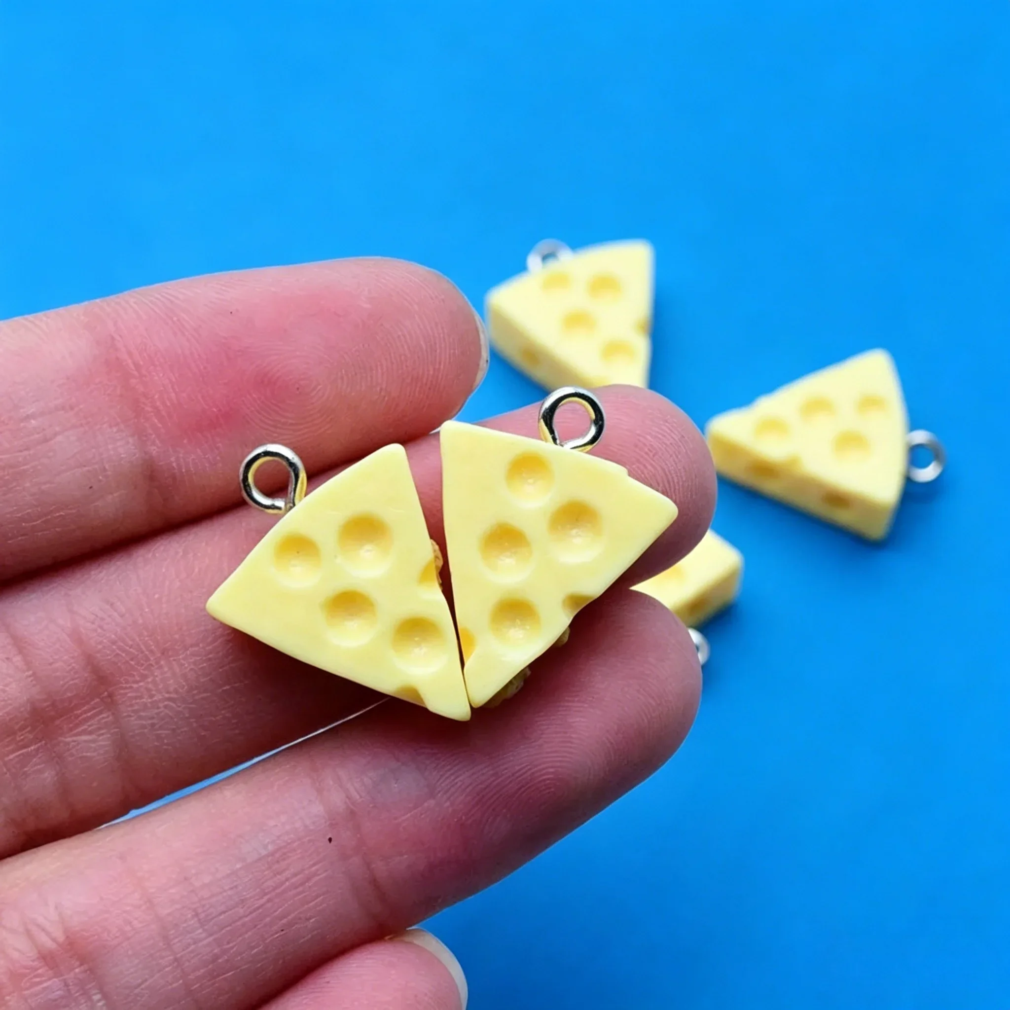 10pcs Kawaii Simulated Yellow Cheese Resin Charms Mini Snack Pendants Wholesale Craft Parts For DIY Earring Keychain Jewelry