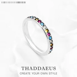 Colourful Stone Ring Europe Style Bohemia Fine Jewelry For Women Brand New Pure 925 Sterling Silver Elegance And Femininity Gift