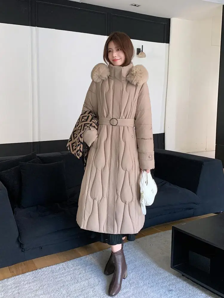 

Корейская зимняя однотонная праздничная теплая куртка с капюшоном для женщин, однотонное толстое хлопковое пальто с длинными рукавами, модная повседневная одежда больших размеров