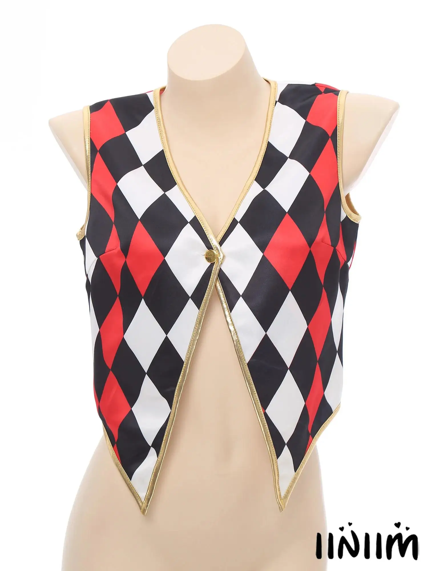 

Women Circus Ringmaster Waistcoat V Neck And Button Details Vest Ideal for Halloween Roleplay And Theater Events Stage Shows