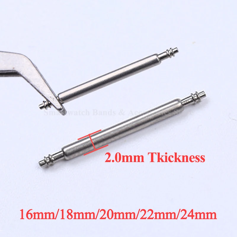 15pcs Watch Band Pin 2.0mm Diameter Spring Bar Stainless Steel Spring Rod Link Pins for Smart Watch Accessories 16/18/20/22/24mm