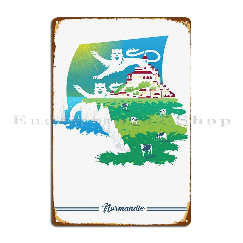 Normandie Metal Sign Wall Cave Home Character Cave Wall Cave Tin Sign Poster