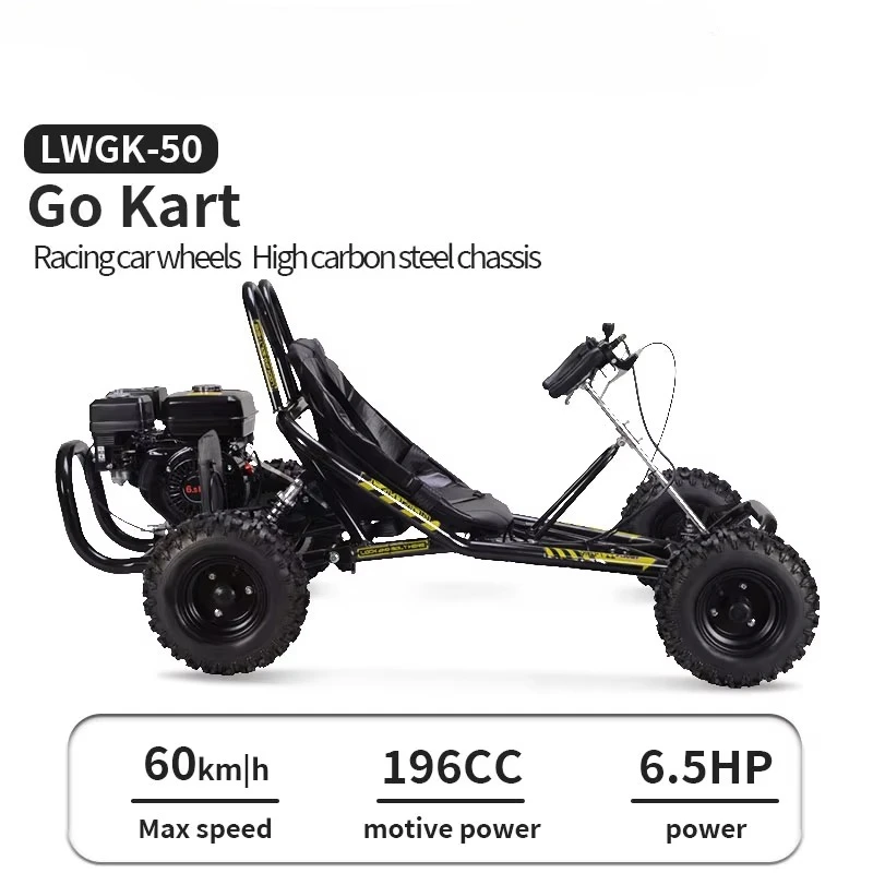 

Adult High-Speed Go-Kart | 196cc 4-Stroke 6.5HP High-Torque | Hydraulic Brakes | Off-Road Adventure Leisure