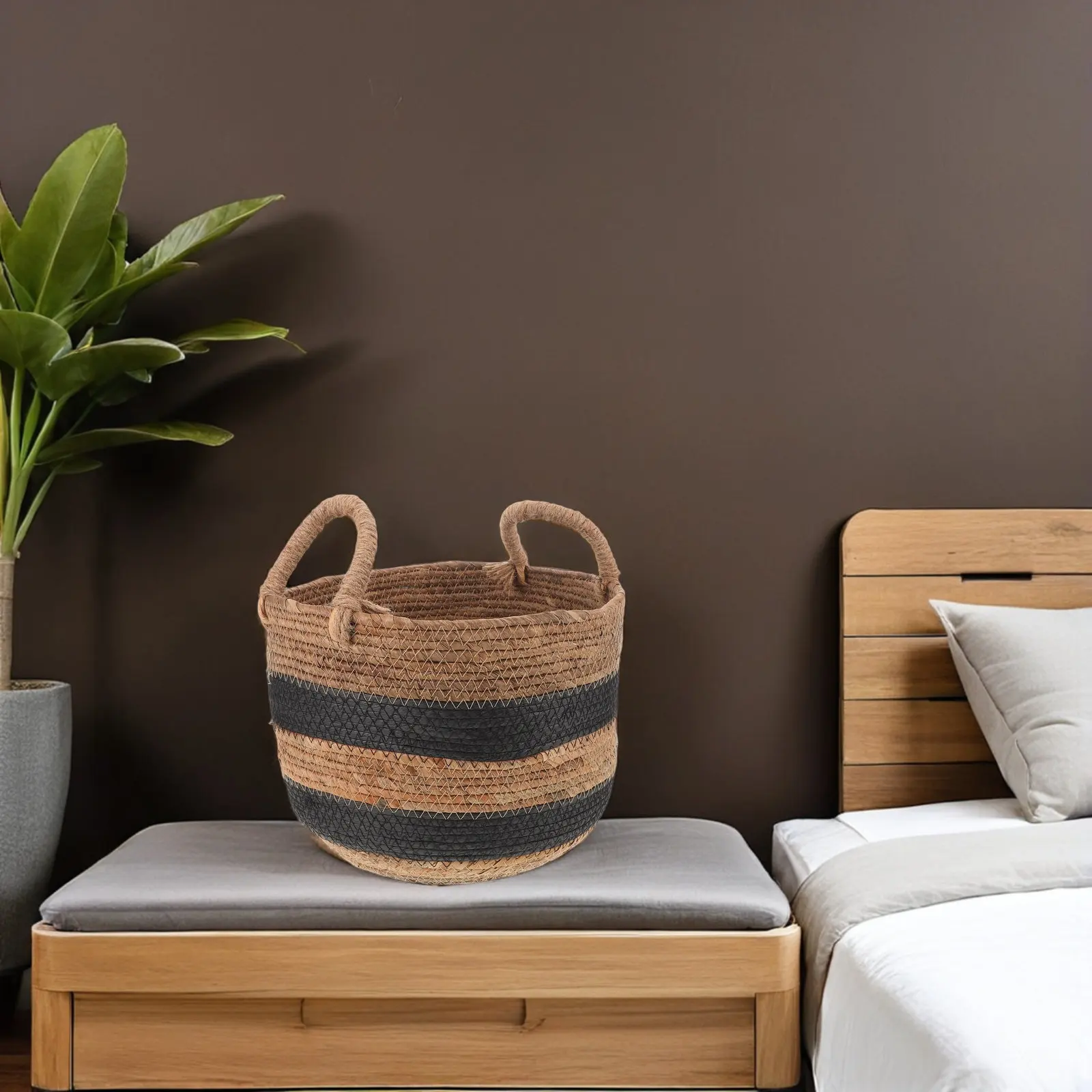 

Плетеная корзина из натурального ротанга для хранения: вместительная, круглая, для организации пространства в шкафу, детской, ванной, для белья и мелочей