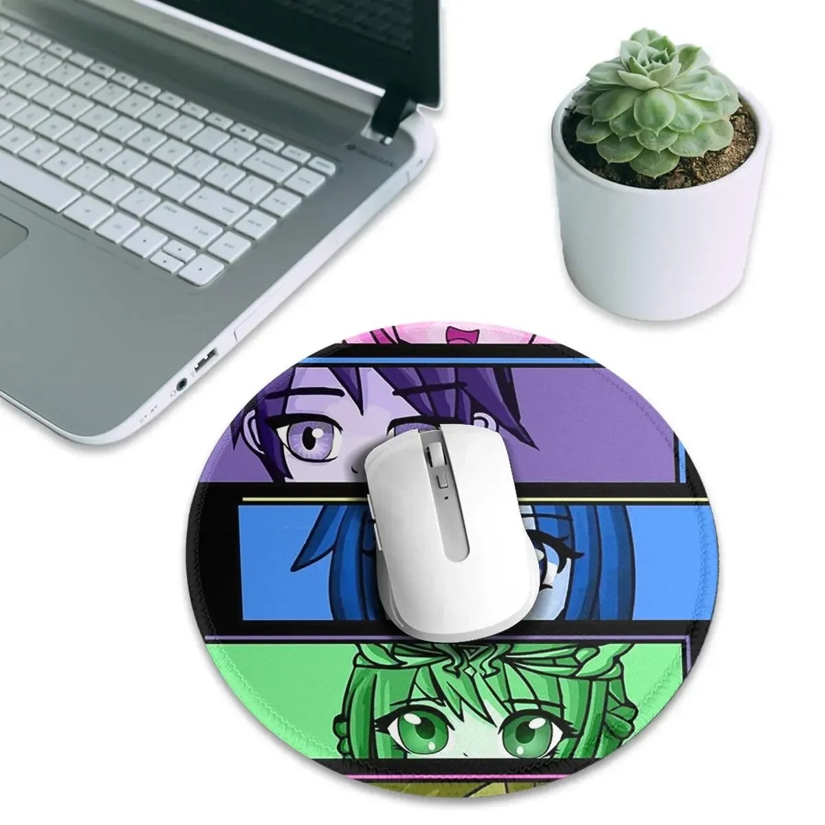 Aesthetic Funneh Krew Round Mouse Pad Computer Keyboard Mouse Mat Gaming Laptop Desk Mat Office Accessories Table Mats