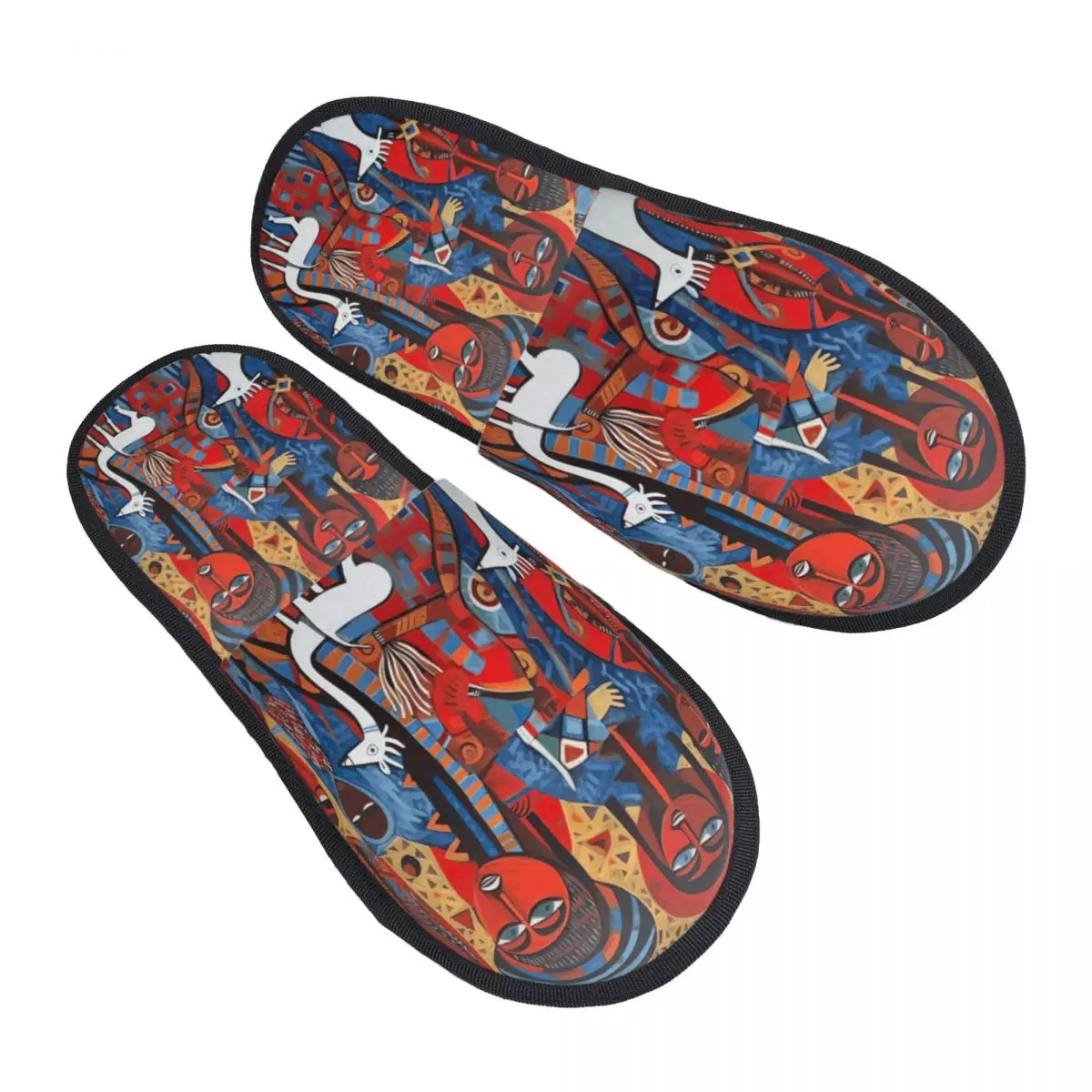 

Custom African Ethnic Style Pattern Guest Slippers for Hotel Women Woman Pattern House Slipper