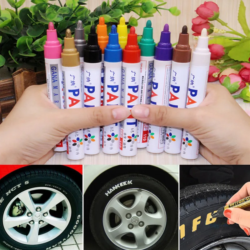 

1pcs Oily Graffiti Pen Car Paint Pen Gold DIY Tire Color Graffiti Can Be Written In Any Material Car Tool Accessories