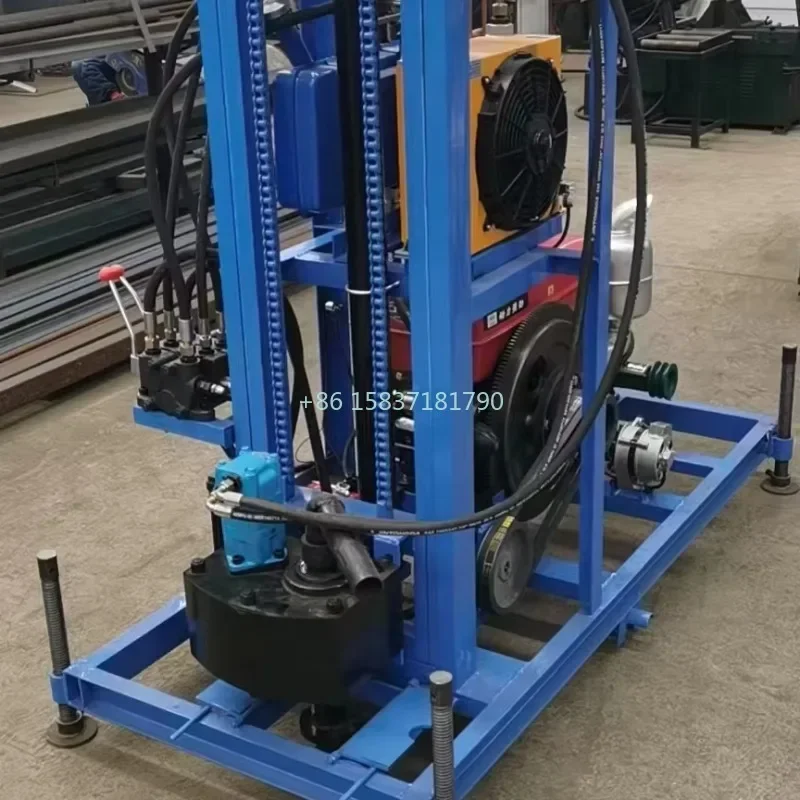 100m Portable Water Well Drilling Rig Diesel Engine Underground Borehole Drilling Rig Water Pumping Wheels Drill Rig