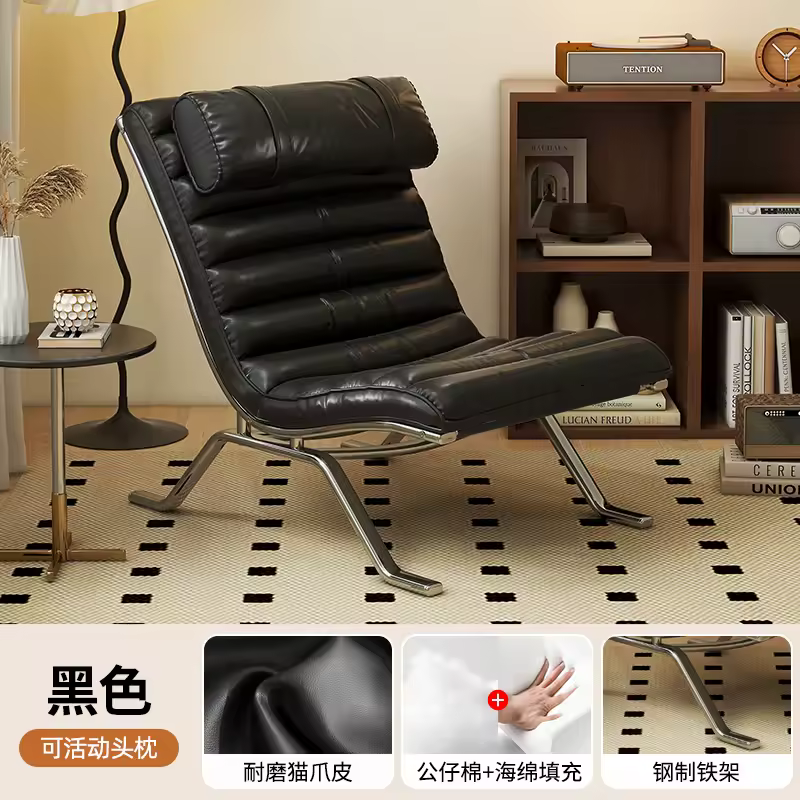 Single Sofa Chair Minimalist Light Luxury Living Room Middle-aged Style High-end Designer Sofa Chair Lazy Leisure Recliner - Image 7