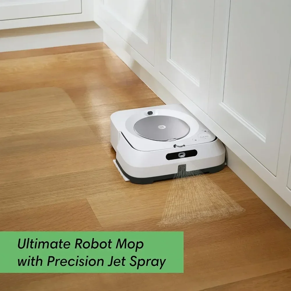 Ultimate Robot Mop- Wi-Fi Connected, Precision Jet Spray, Smart Mapping, Ideal for Multiple Rooms, Recharges and Resumes, White