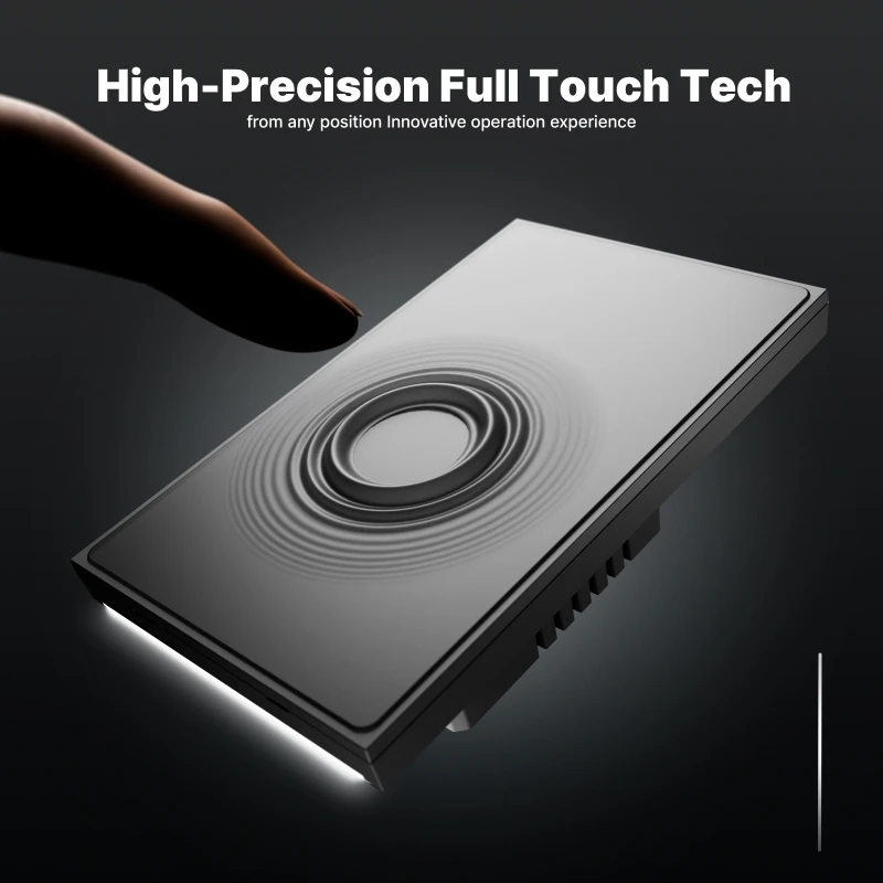 WIFI Smart Switch App Remote Control & Voice Control Skin-Sensitive Glass Scene Switching Home Wall Smart Switch Gray