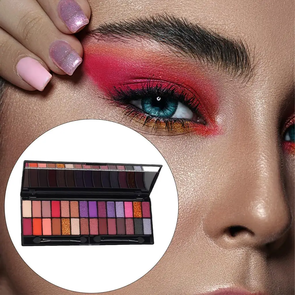 พาเลทอายแชโดว์ชิมเมอร์ เม็ดสีแน่น กลิตเตอร์ แมตต์ ชุดแต่งหน้าที่สามารถเบลนด์ได้ สำหรับการแต่งตาแบบมืออาชีพและเป็นของขวัญ