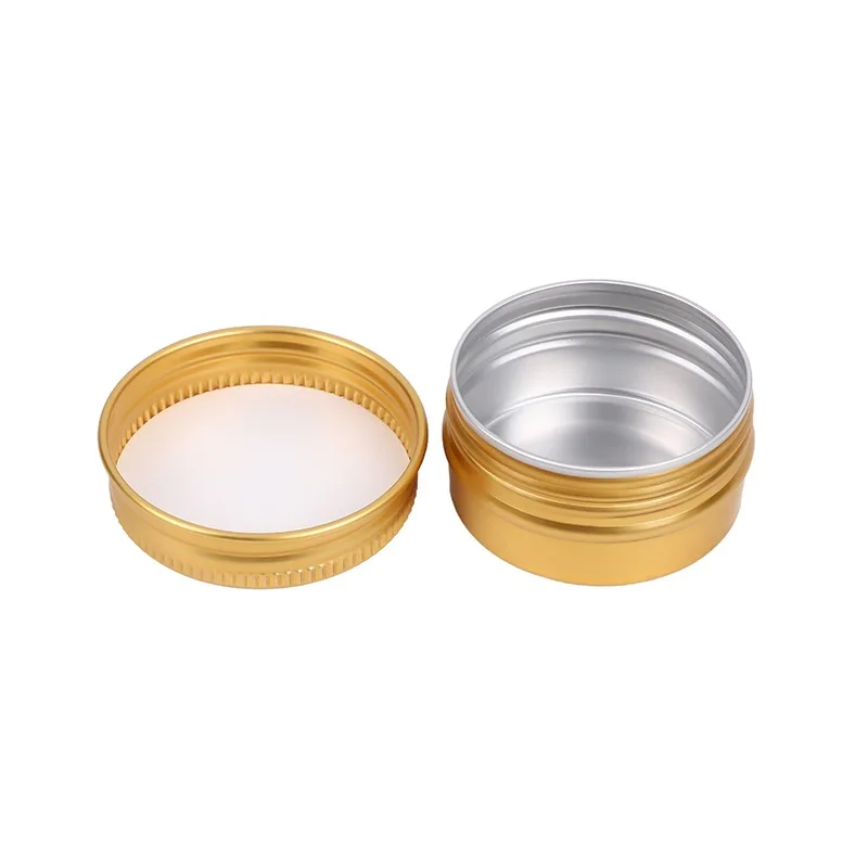 200pcs 30ml Round Aluminum Tins with Lid 1 oz Portable Refillable Gold Tin Cans Empty Makeup Cream Jar Cosmetic Containers