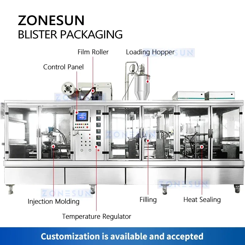 ZONESUN ZS-PJZN18 Yogurt Cup Filling Sealing Machine Blister Packing Machine