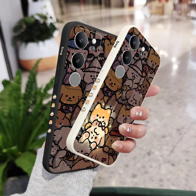 Couples Dog Phone Case For VIVO V50 V40 V30 V29 V29E V27 V27E V25 V25E V23 V23E V21 V20 Y20 Y12 Y21 Y22 Y50 Y35 Pro 4G 5G