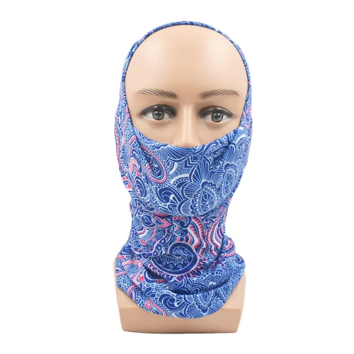 Imagen 2 del producto Paisley cara polaina mujeres a prueba de viento sin costuras cuello azul Bandana diadema ciclismo senderismo pasamontañas hombres pañuelo para la cabeza