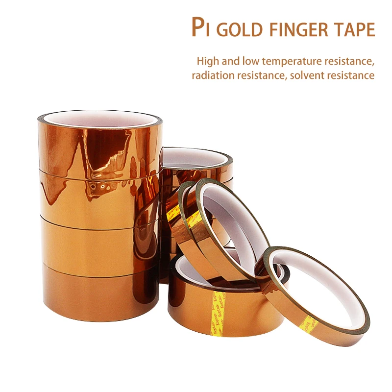 30m Long Gold Finger High Temperature Resistant Tape Polyimide Tape Multi Size Pet Anti Static Lithium Battery Insulation Tape image 3