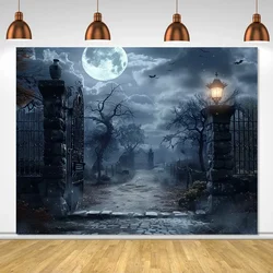 Scary Halloween backgrounds Scary trees, full moons, graveyard bats - perfect for outdoor decorations, scene decorations