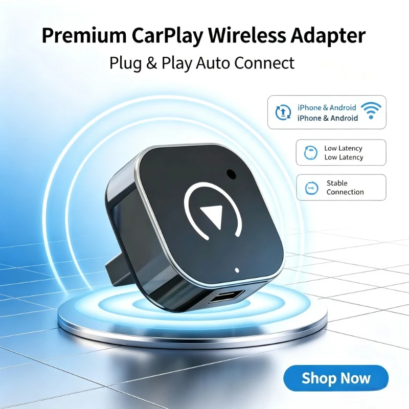 Daily Commute Phone Projection Adapter, 2026 New Wireless CarPlay Unit, Auto Connect No Delay Wired to Wireless Conversion