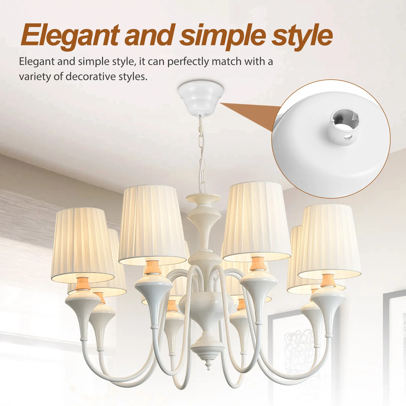 4Pcs Chandelier Cover Plate Canopy Kit for Ceiling Light Mount Protection Water Cable DIY Pendant Fixture view 3
