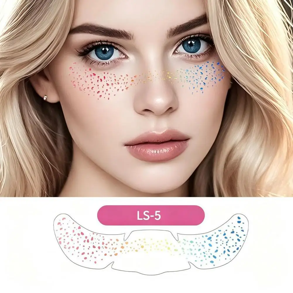 Freckle Stickers for Face 6pcs Freckle Stickers Shimmer Face Tattoos Waterproof Temporary Body Art Decals for Festival for Music