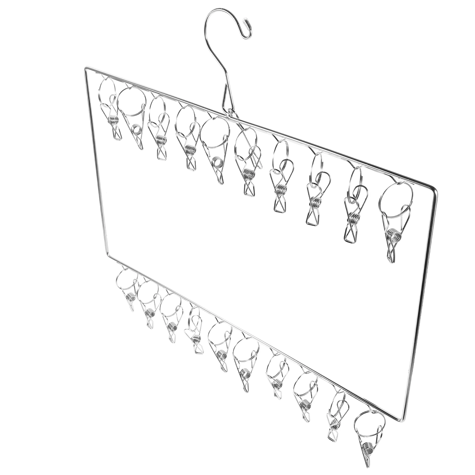 

Stainless Steel Laundry Windproof Sock Hanger Underwear Towel Corrosion Resistant Outdoor Use Metal Clothes Organizer Bold Socks