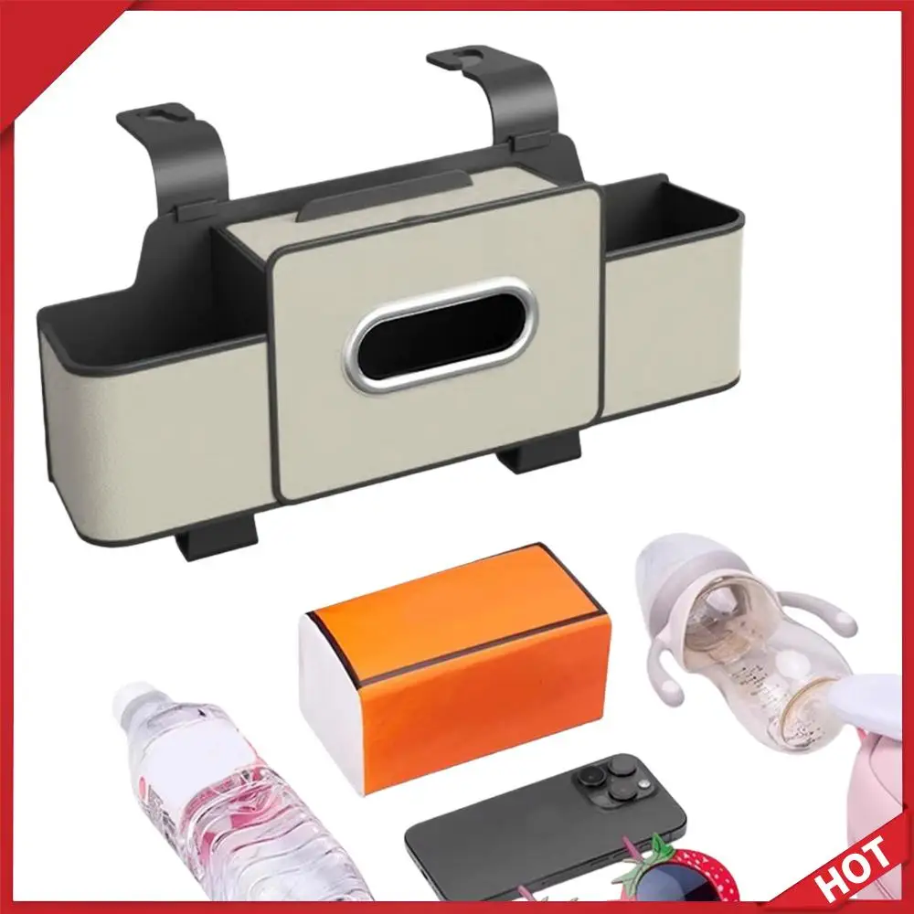Organizador Multifuncional para Carro com Porta-Copos, Caixa de Lenços e Ganchos, Caixa de Armazenamento Suspensa para o Banco do Veículo, Acessórios de Viagem