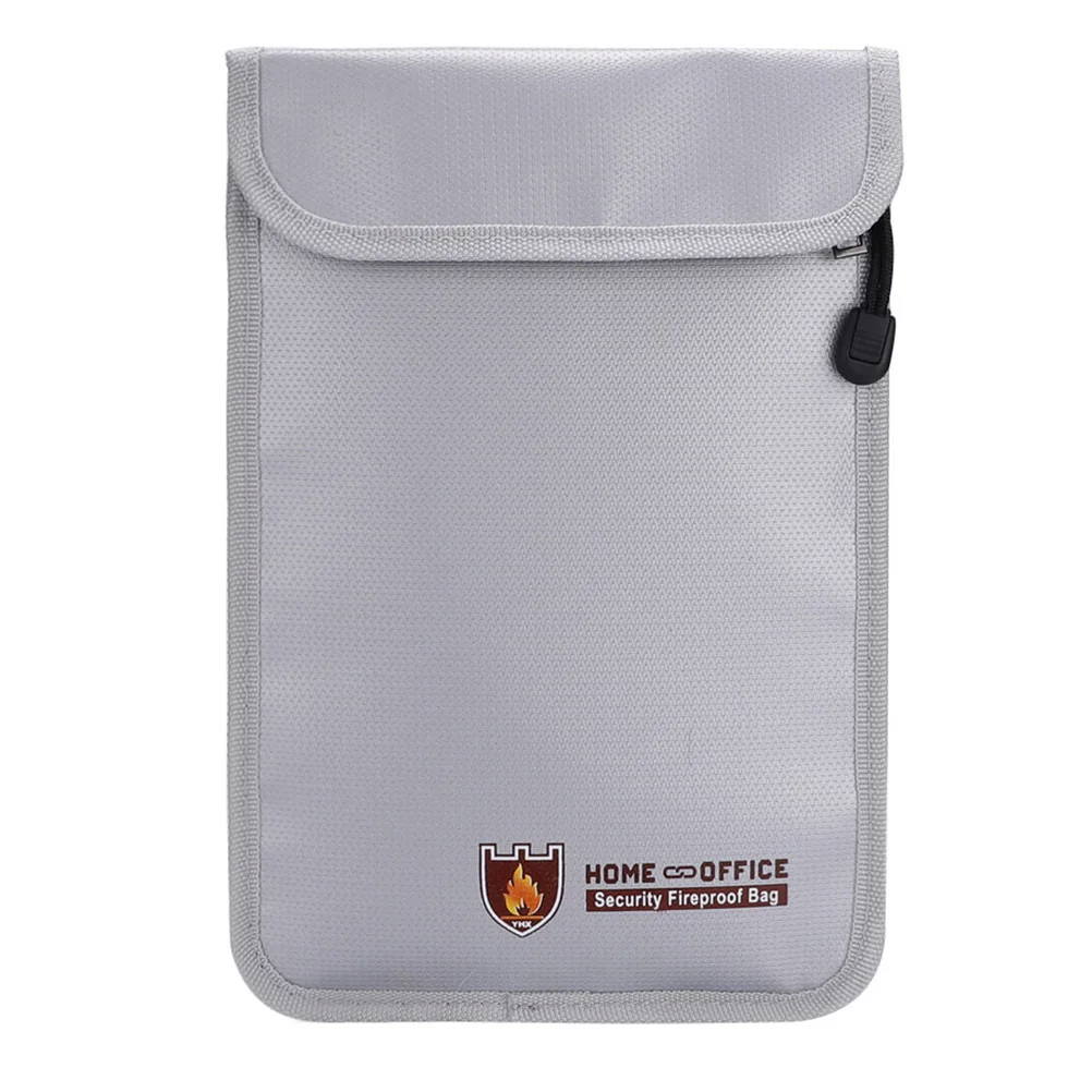 

Fireproof Document Bag Large Size Fiberglass File Organizer Double Zipper Pouch Money Cash Safe for Office Home School File