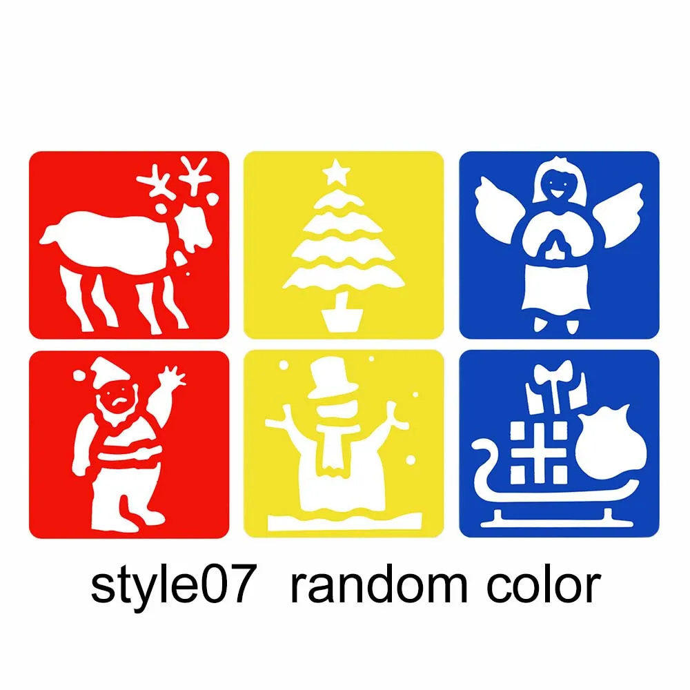 6pcs Cartoon Pattern Drawing Stencils for DIY Crafts