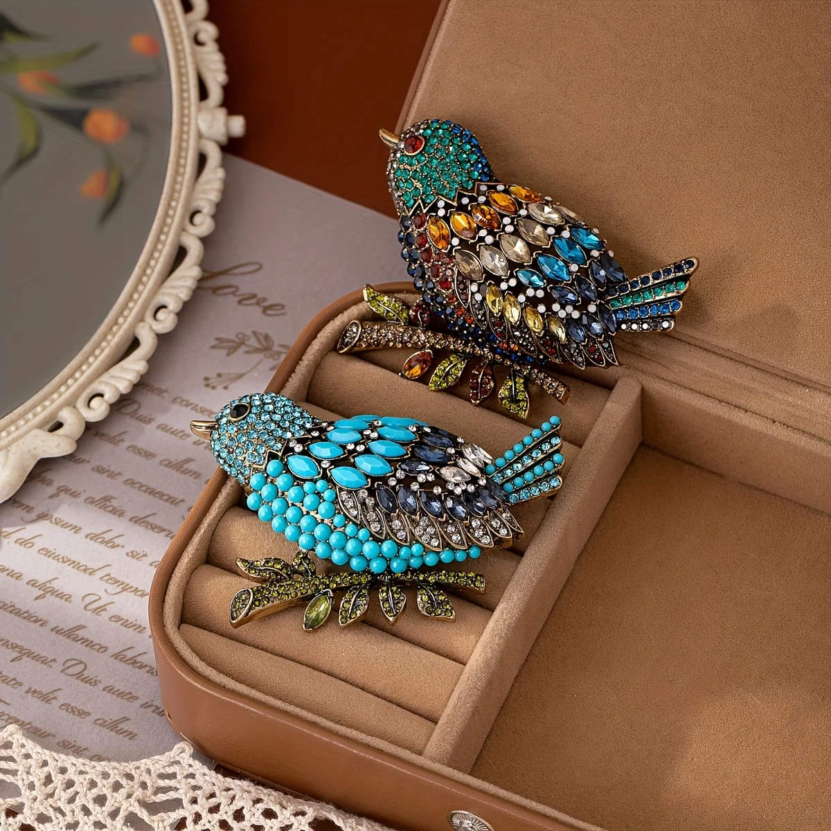 Baroque Luxury Beautiful Magpie Bird Design Men Women Brooch Pin，Jewelry Accessories, Wedding Holiday Party Couple Surprise Gift