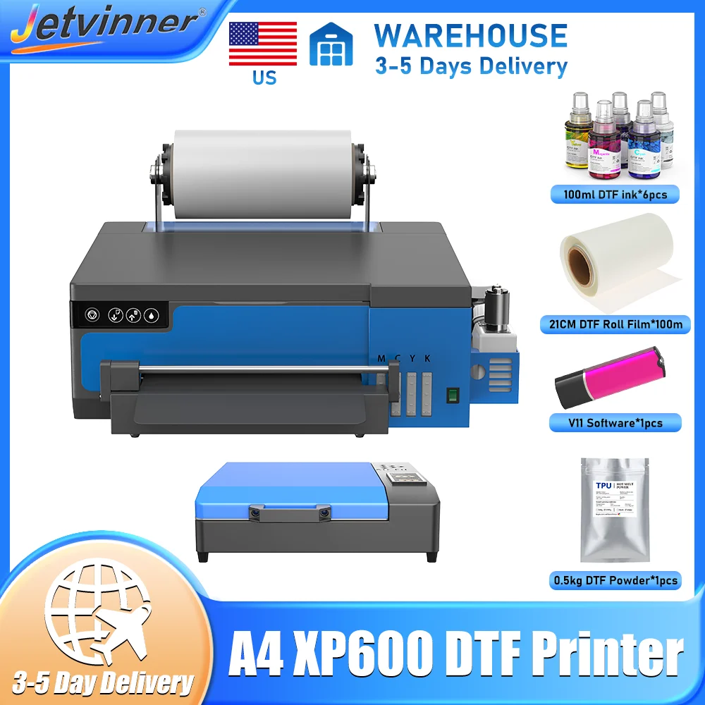 

A4 DTF Printer For Epson XP600 DTF Printer Directly to Film Transfer Printer For all Fabric T shirt Printing Machine US Stock