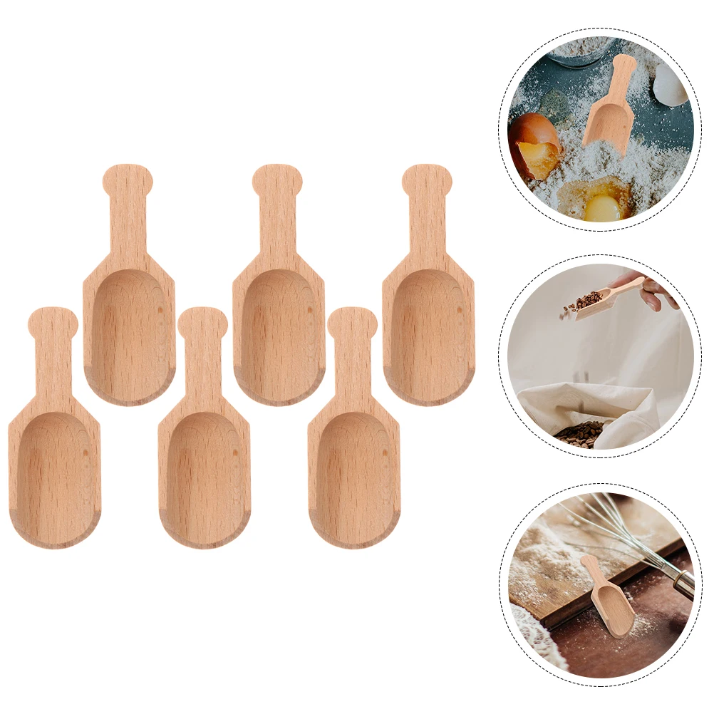 

6Pcs Wooden Teaspoons Multi-Function Spoons for Tea Salt Coffee Flour Raisins Nuts Versatile Kitchen Accessory