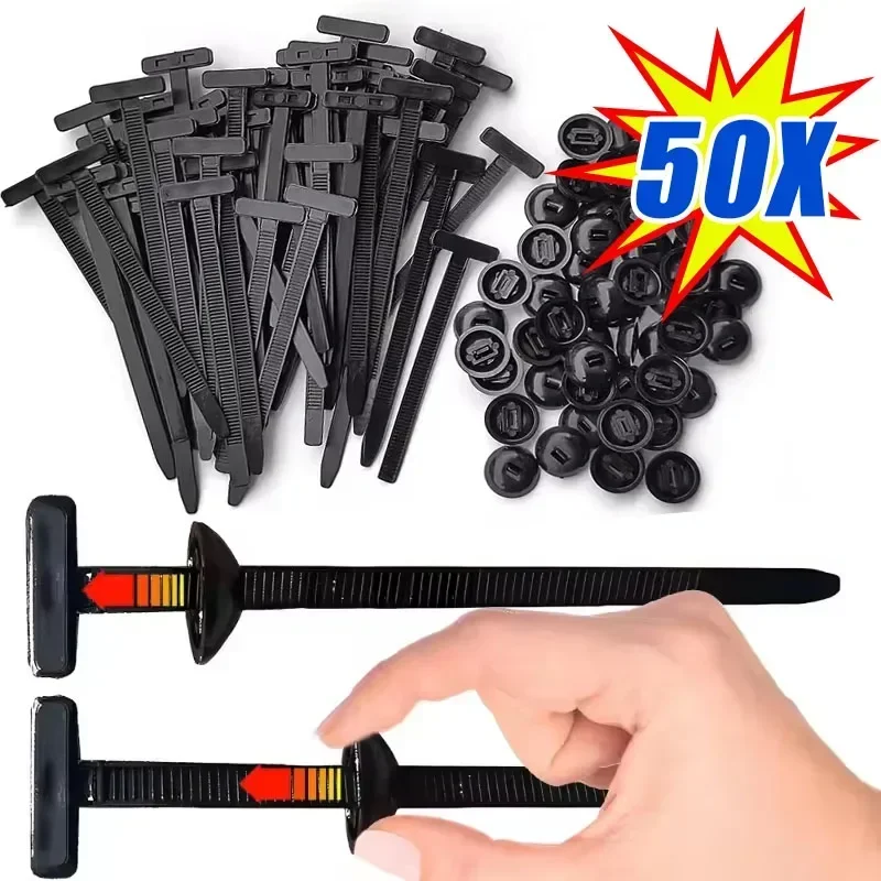 20-100PCS Nylon Universal Cable Tie Buckle Heavy Duty Self-Locking Zip Ties with Pin and Button Car Fixing Cable Tie Fasteners