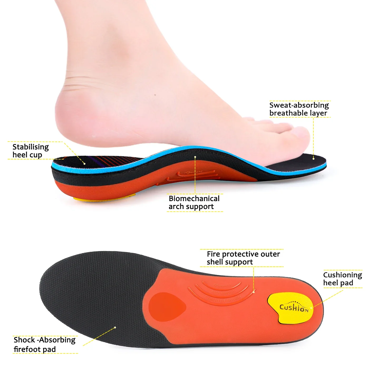 Plantar Fasciiti Orthopedic Insoles Flat Feet Plantillas Arch Support Orthotic Insole Sneakers Inserts Men Women Sport Shoes Pad