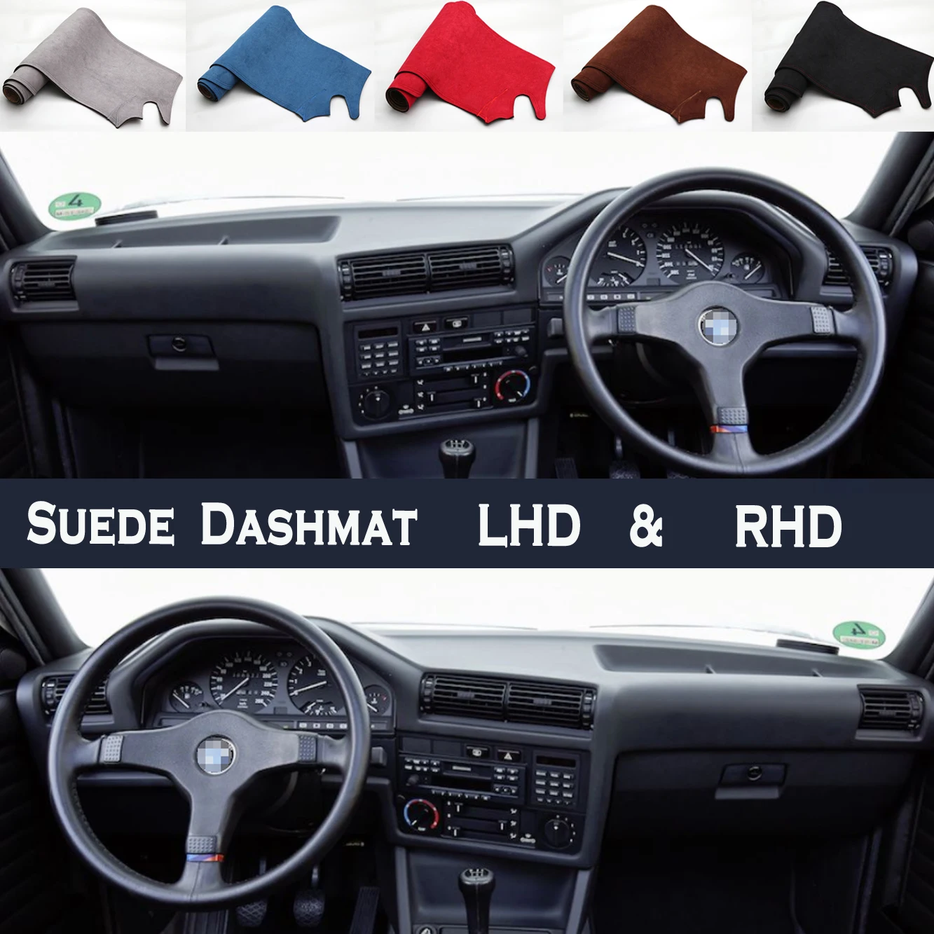 Suede Dash Mat Covers Dashmat Dashboard Pad Carpet Accessories For BMW E30 3-Series M3 315 316i 318i 320i 323 324 325  1982-1991