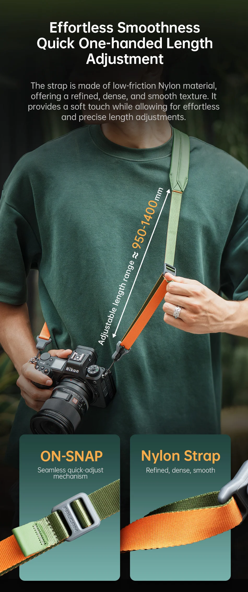 � Ulanzi FALCAM MAGLINK Classic V2 Schneller Schultergurt mit magnetischer Schnalle, Kameragurt für spiegellose DSLR-Kameras auf Einsteiger – Detail 8