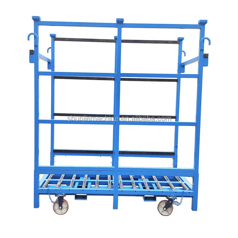 Штабелируемая сверхпрочная полка для хранения пластинок длиной 2134 мм с 8-дюймовыми колесами